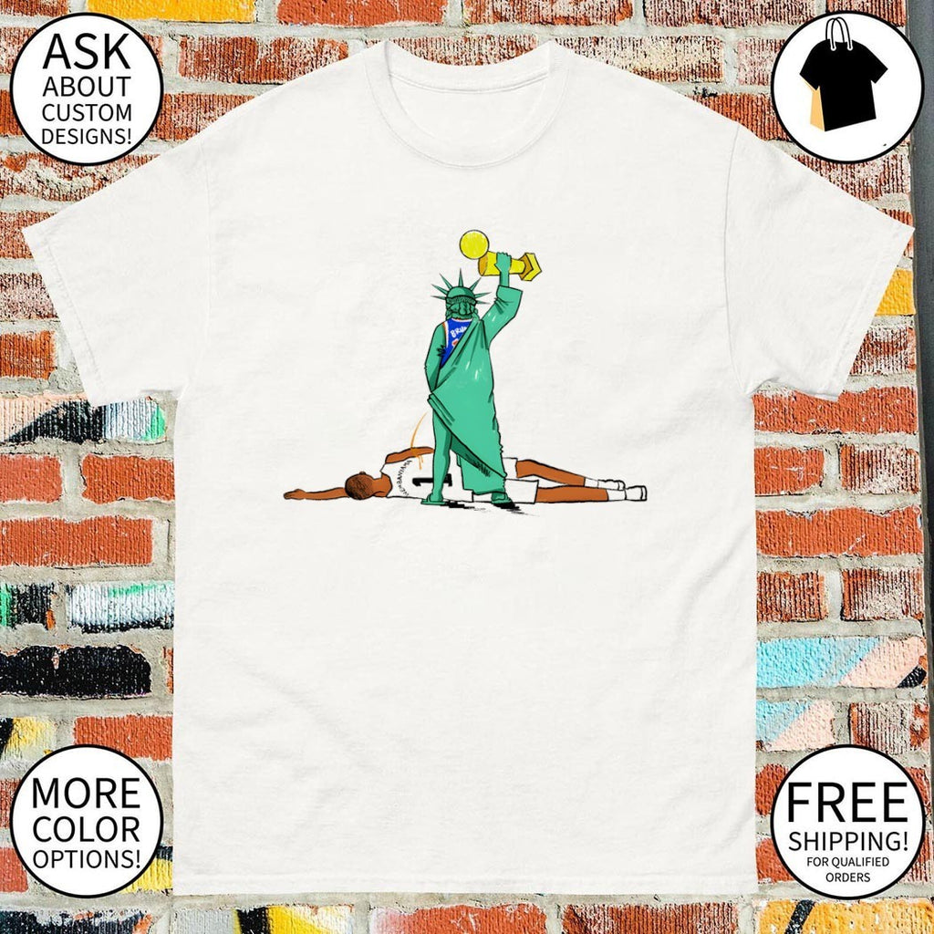 Jalen Brunson x Statue of Liberty piss on Victor Wembanyama Beat Spurs to Win 2026 NBA Finals shirt