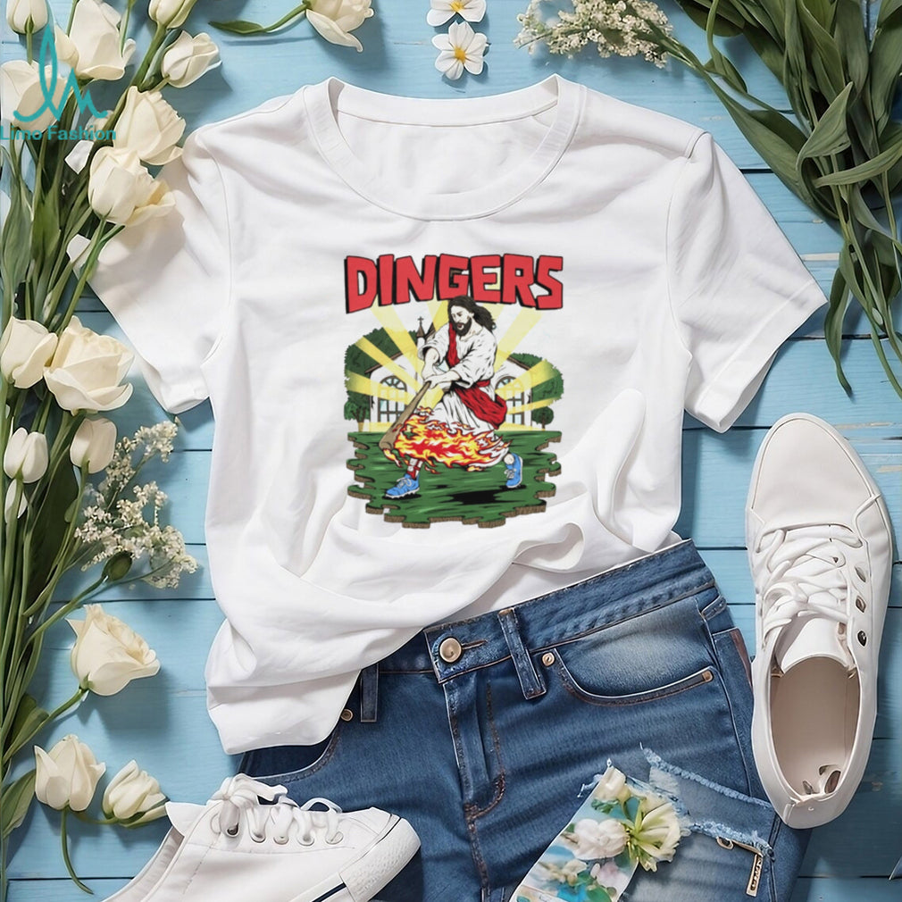 Jesus Hits Dingers Christian Baseball shirt