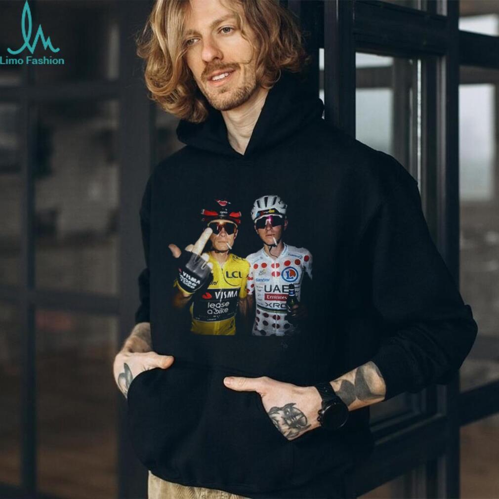 Jonas Vingegaard Tadej Pogačar 2026 middle finger graphic shirt