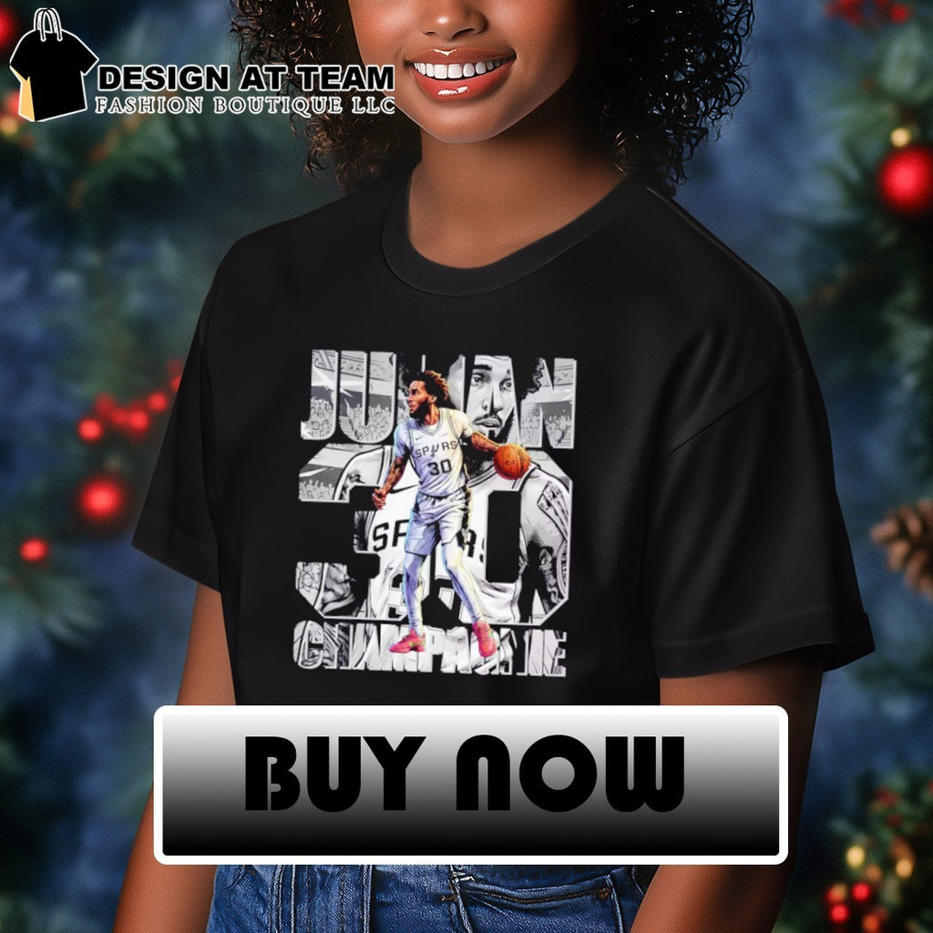 Julian Champagnie Comic Image Graphic 30 Spurs shirt