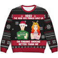 Christmas Couple The Year You Finally Gave Up - Gift For Couples - Personalized Unisex Ugly Sweater