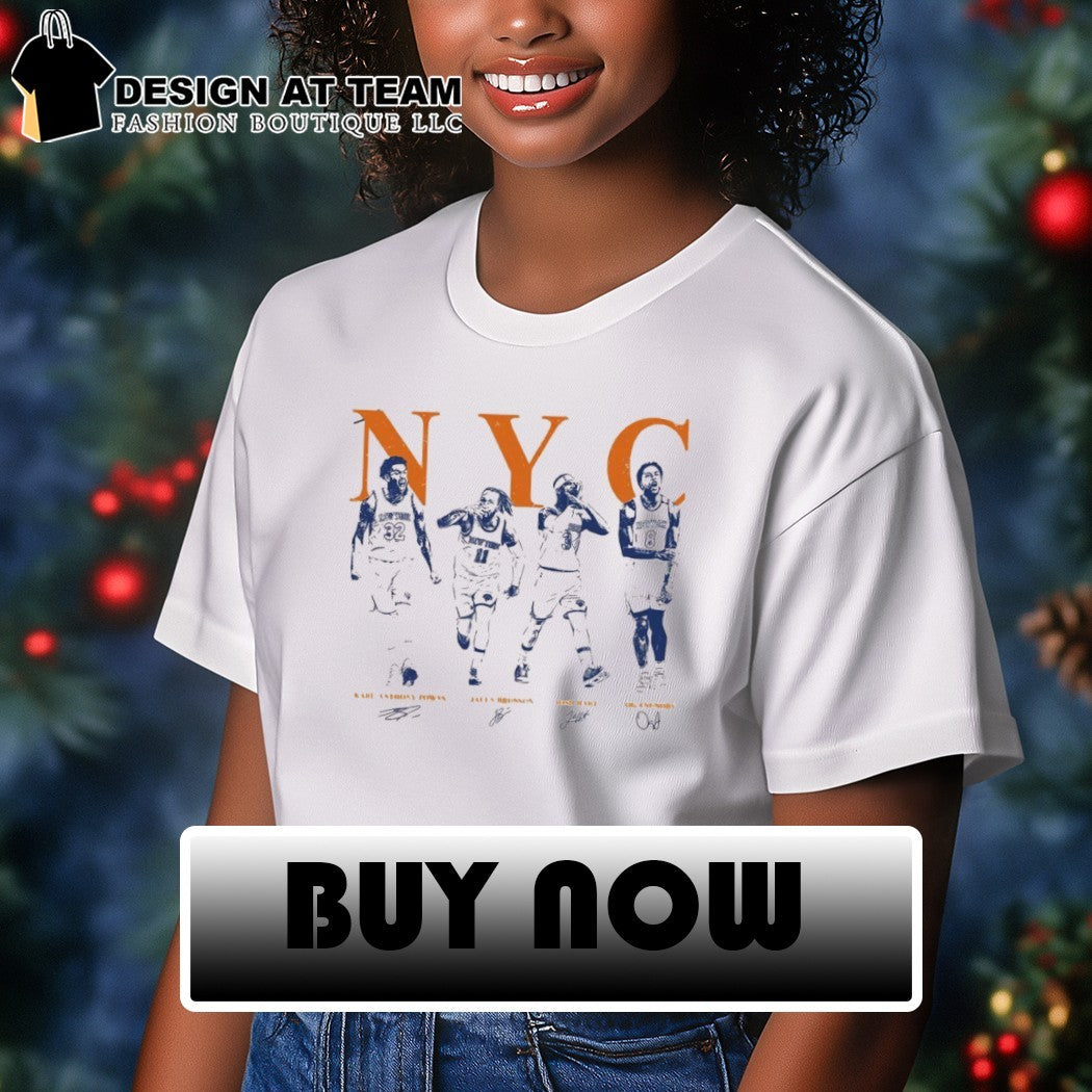 Karl-Anthony Towns Jalen Brunson Josh Hart OG Anunoby NYC New York Players signature shirt