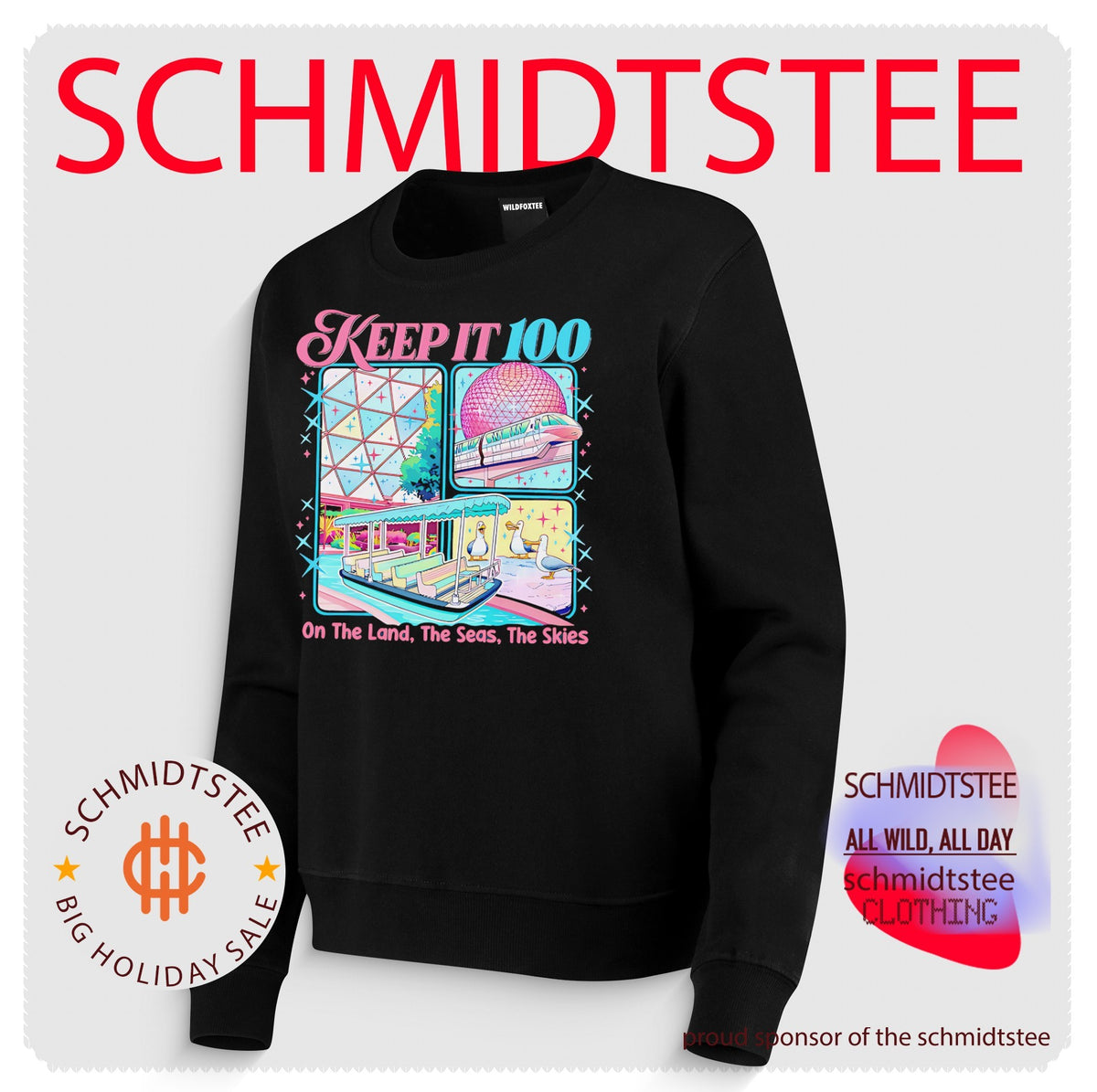 Keep it 100 on the land the seas the skies shirt