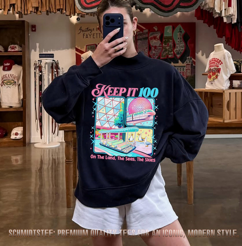 Keep it 100 on the land the seas the skies shirt