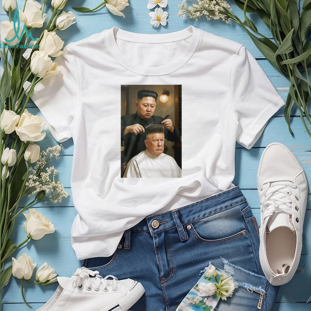 Kim Jong Un Cutting Donald Trumps Hair EU shirt