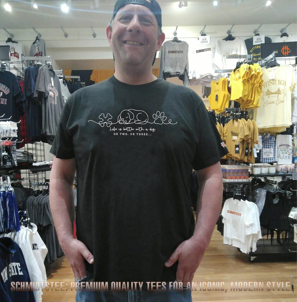Life is better with a dog or two or three graphic shirt