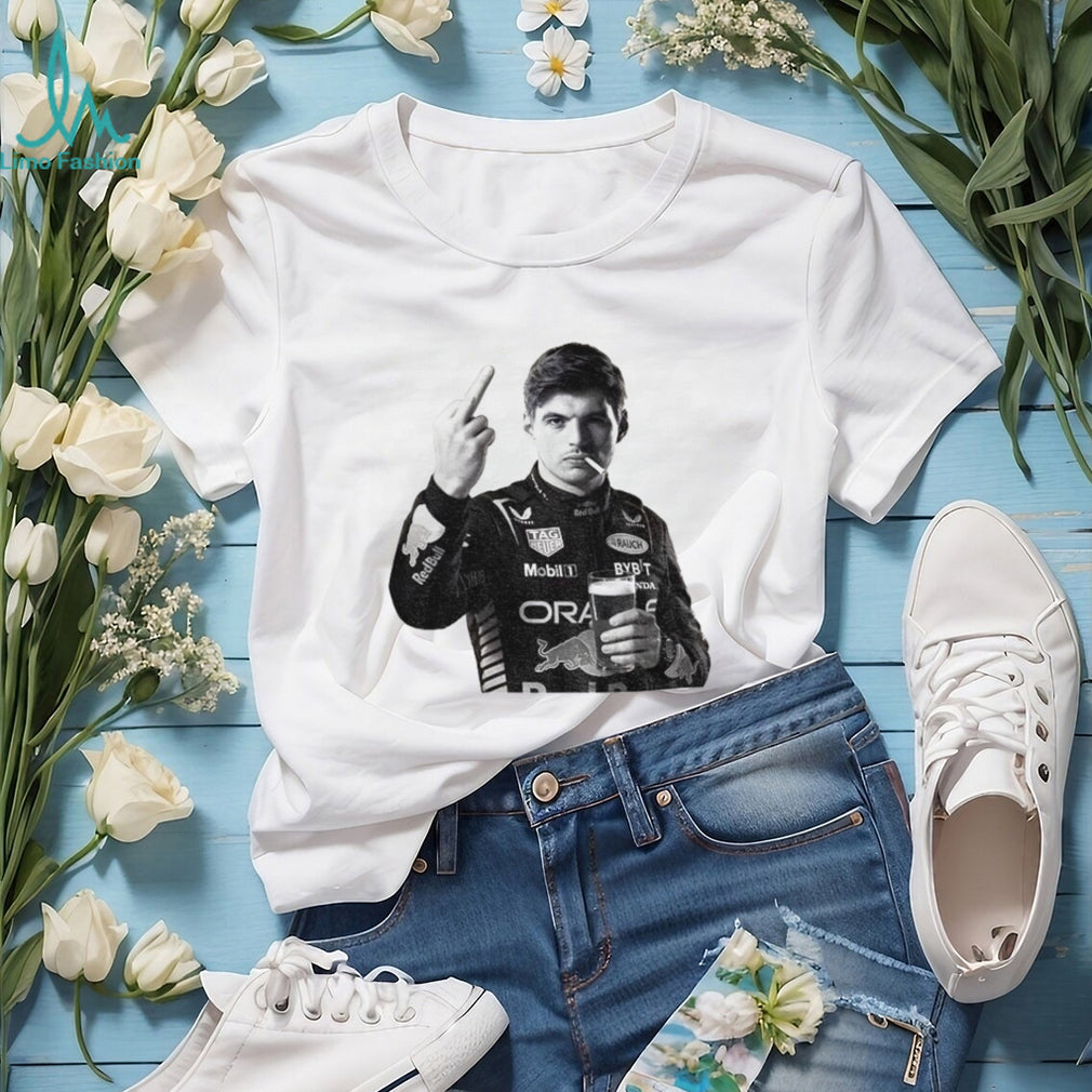Max Verstappen Formula One Racing Beer Smoking Middle Finger shirt