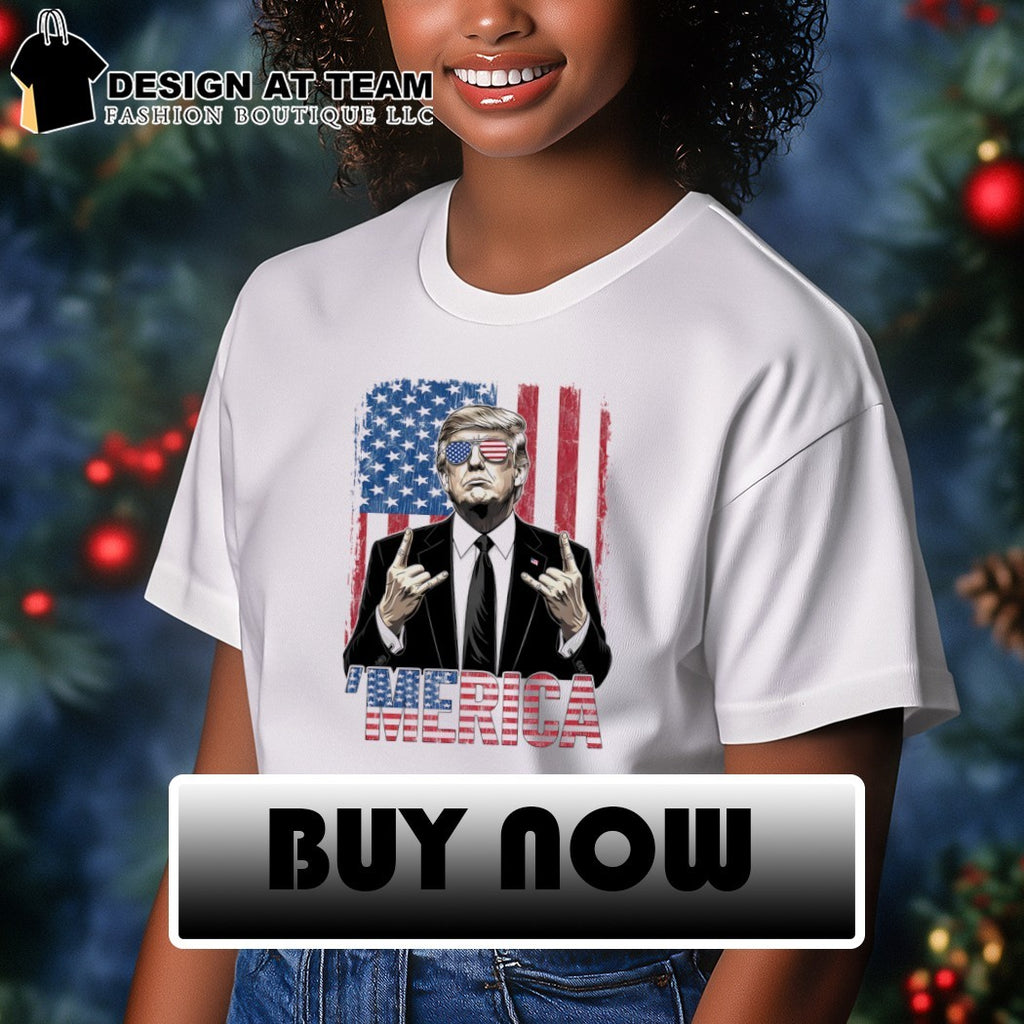 Merica Trump American USA flag 4th of July Independence Day Summer shirt