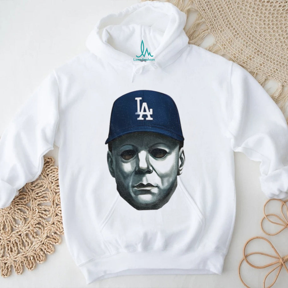 Michael Myers Los Angeles Dodgers cap Halloween shirt