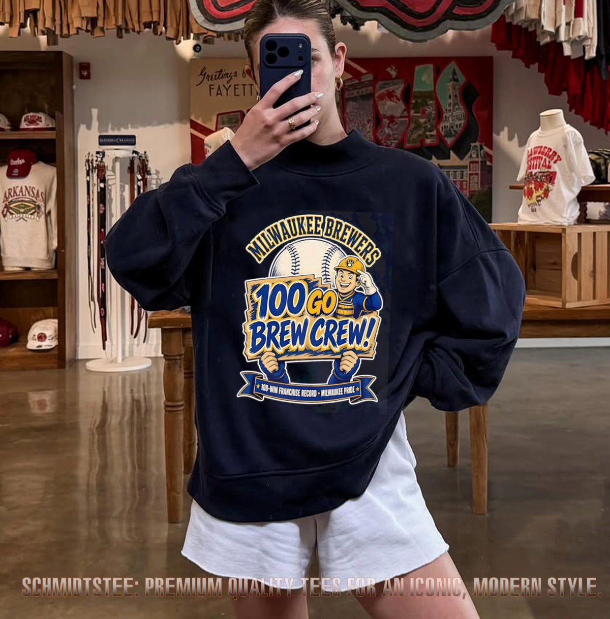 Milwaukee Brewers 2026 NL Champions 100 Go Brew Crew 100 Win Franchise record shirt