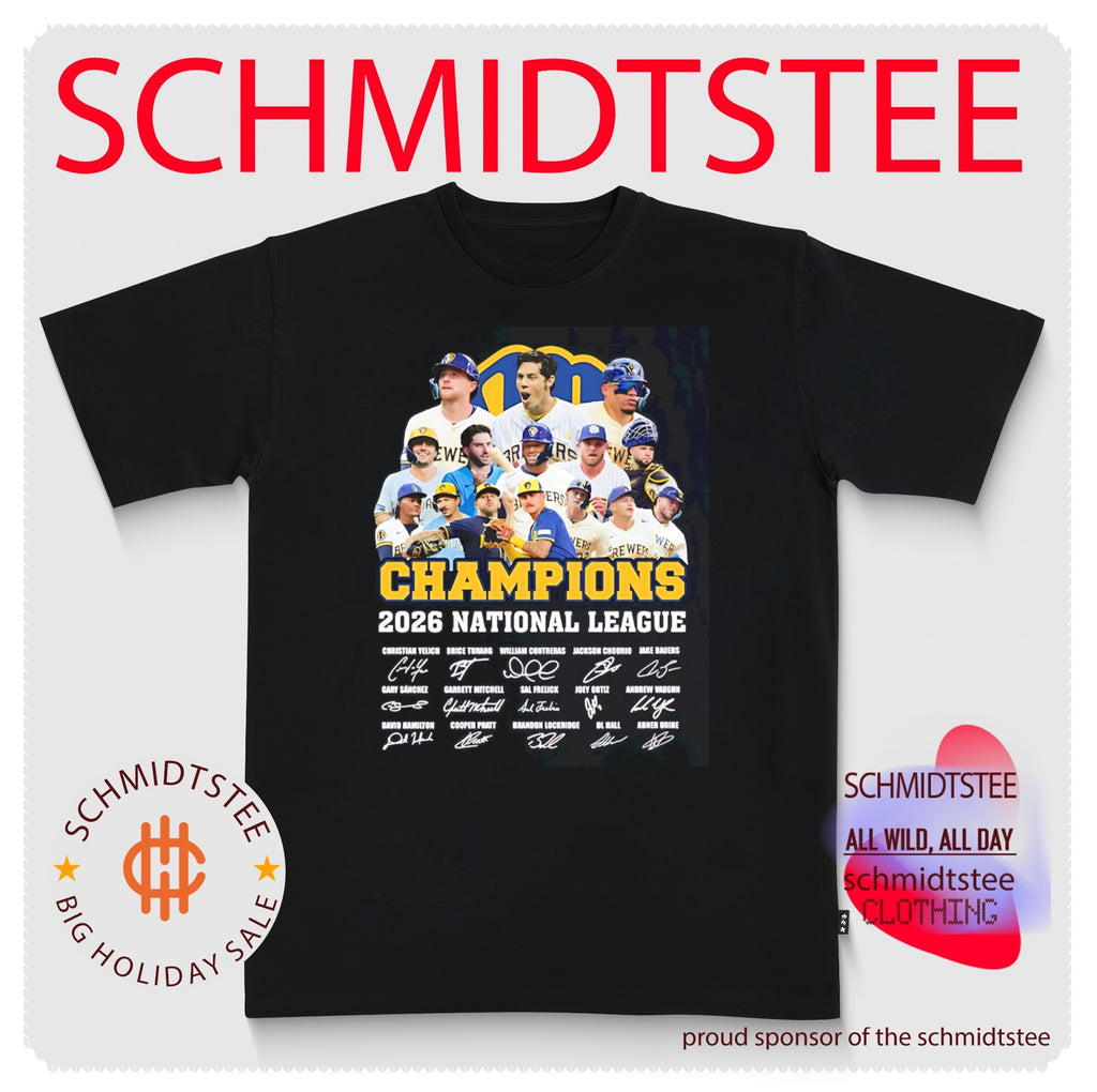 Milwaukee Brewers 2026 NL Champions players signatures shirt