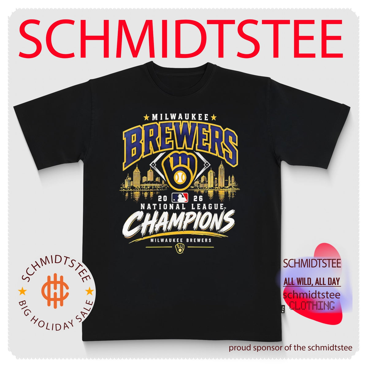 Milwaukee Brewers 2026 NLCS National League Champions skyline shirt