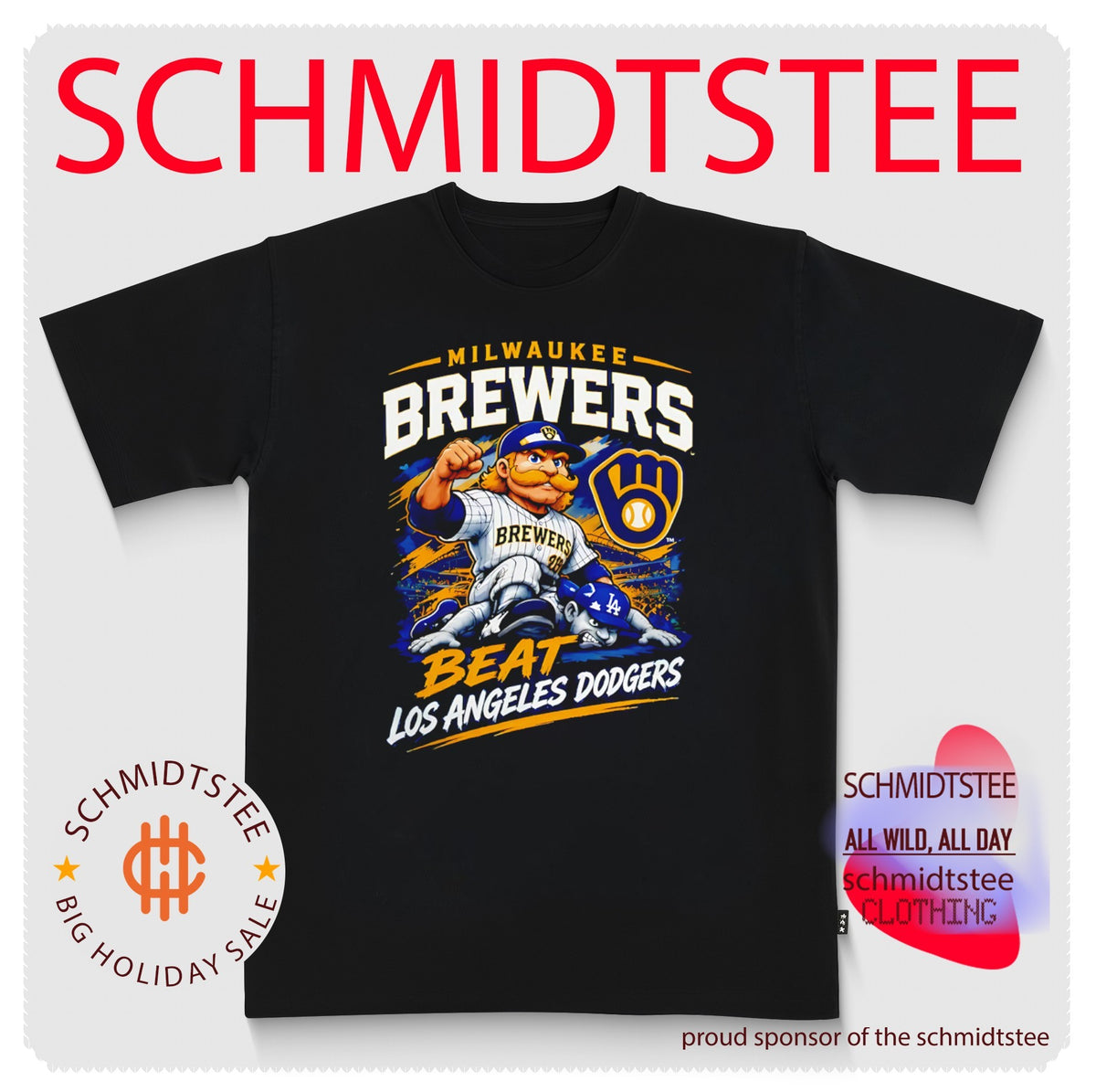 Milwaukee Brewers 2026 National League Champions beat Los Angeles Dodgers Mascot shirt