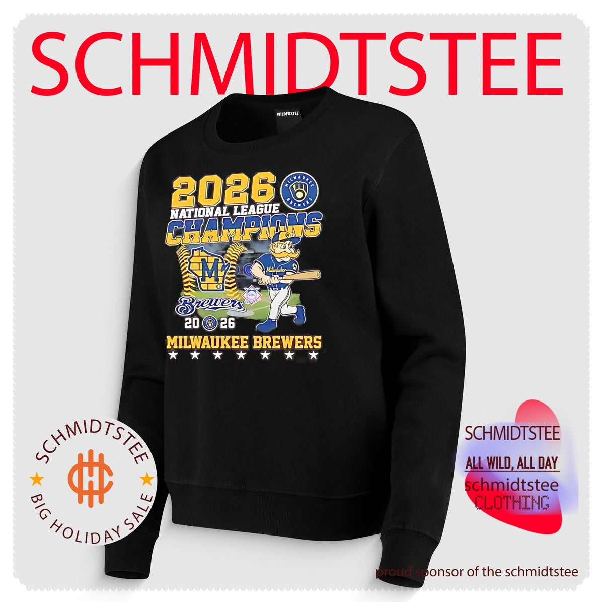 Milwaukee Brewers 2026 National League Champions mascot shirt