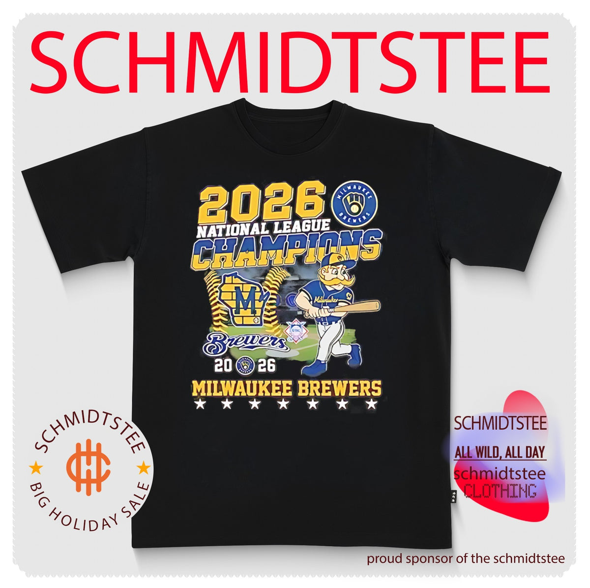 Milwaukee Brewers 2026 National League Champions mascot shirt