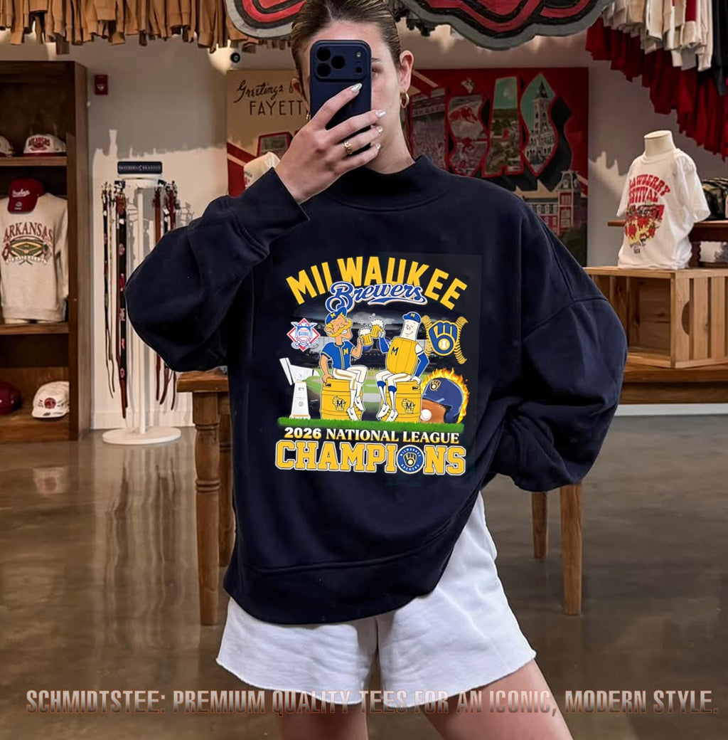 Milwaukee Brewers 2026 National League Champions mascot drink beer shirt