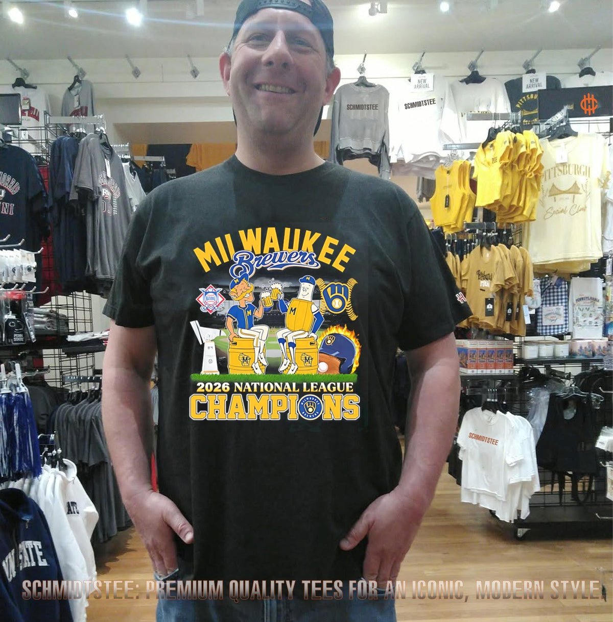Milwaukee Brewers 2026 National League Champions mascot drink beer shirt