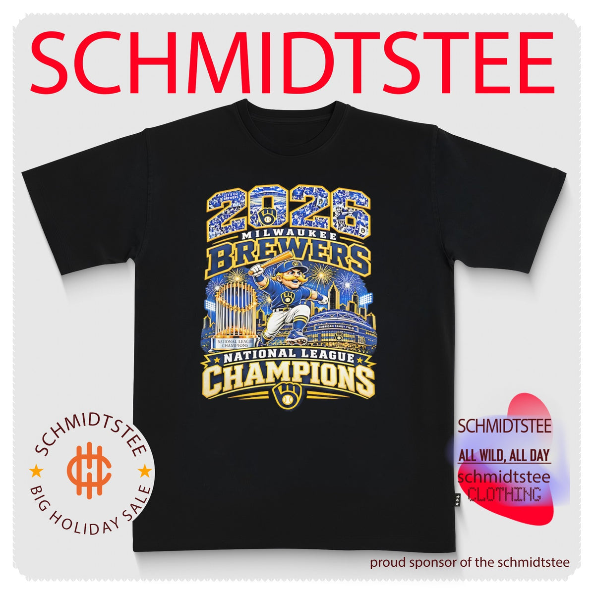 Milwaukee Brewers Baseball 2026 National League Champions Mascot shirt