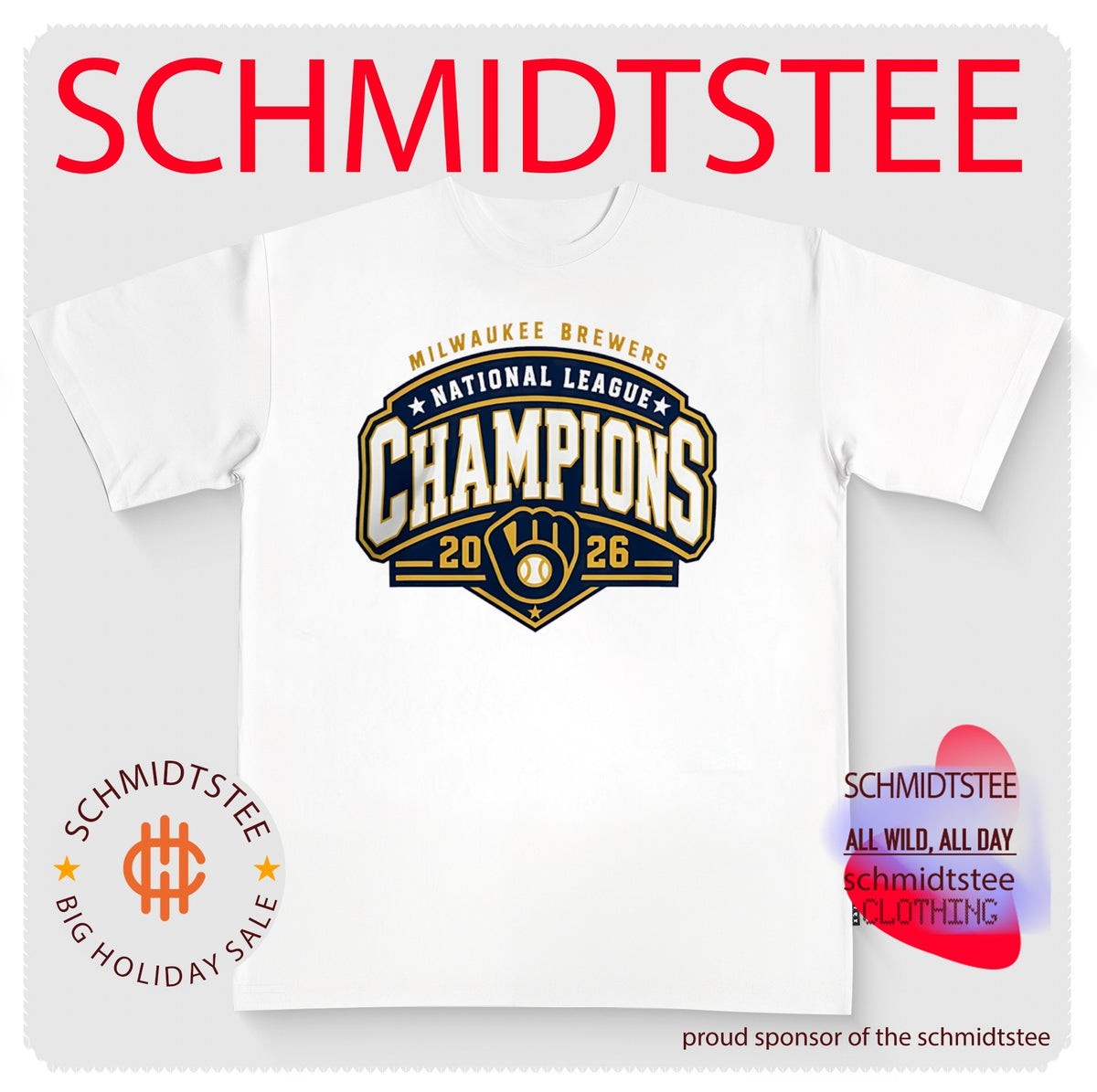 Milwaukee Brewers National League Champions 2026 Shield Logo Baseball Shirt