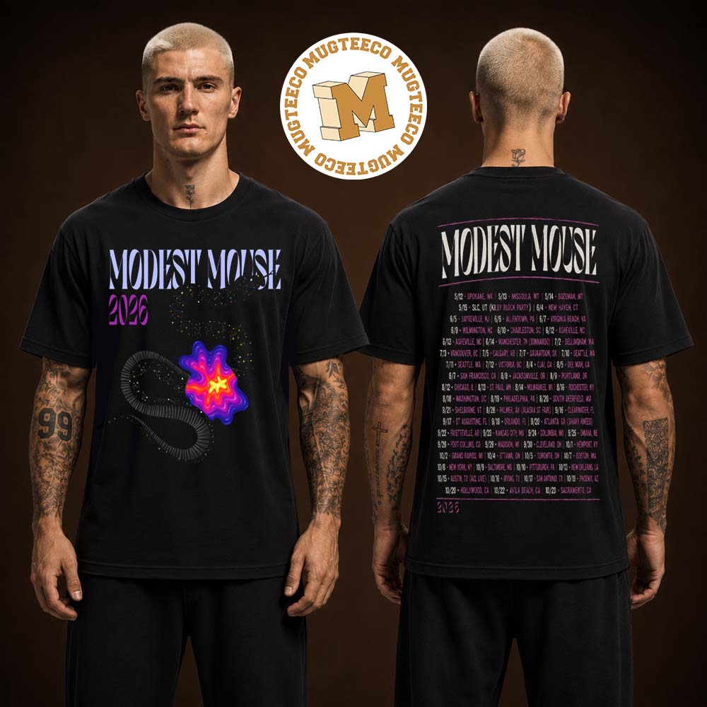 Modest Mouse An Eraser And A Maze 2026 Tour Two Sided Unisex T Shirt