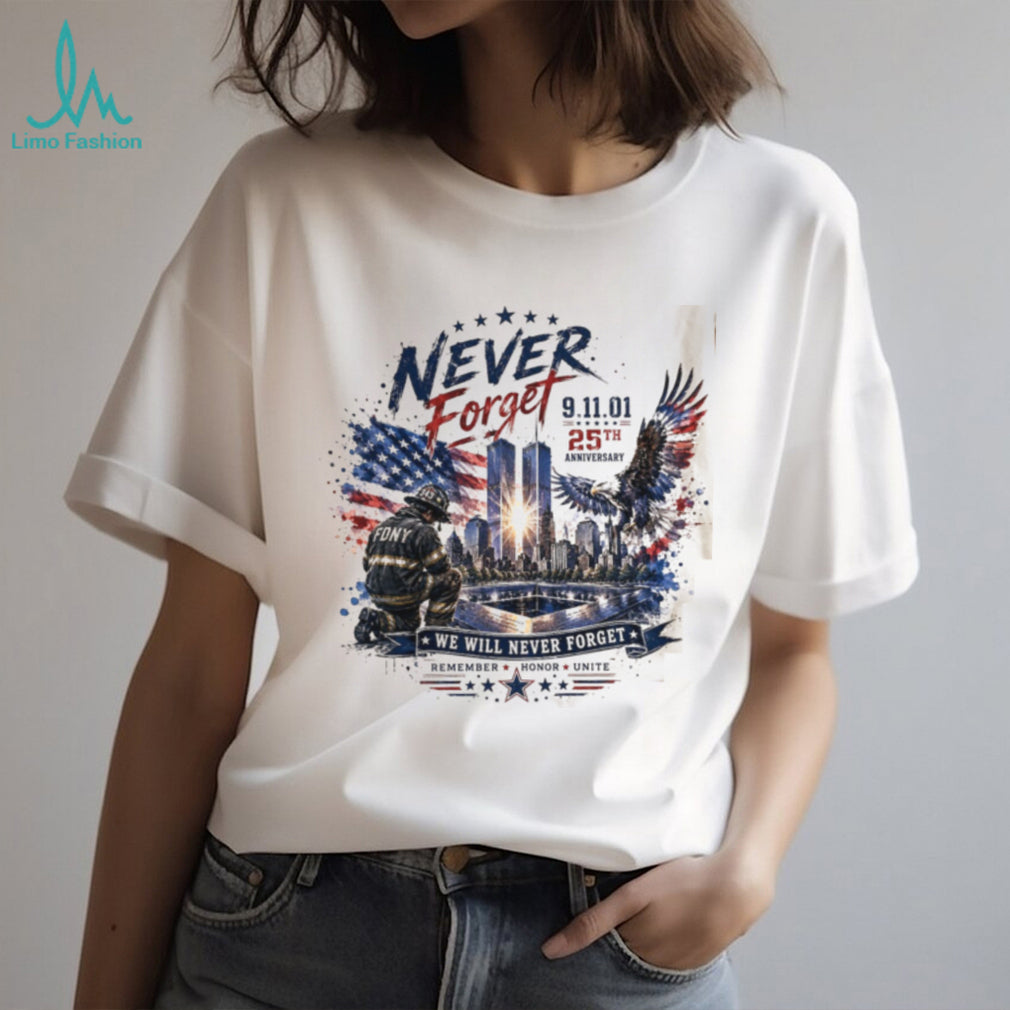 Never Forget 9 11 25th Anniversary FDNY Memorial Eagle Shirt