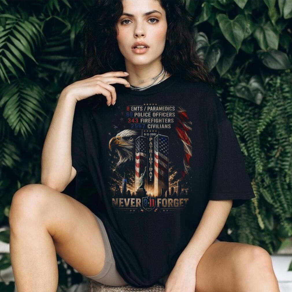Never Forget 9 11 Patriot Day American Eagle First Responders Shirt