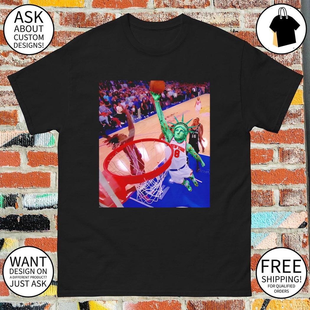 New York Basketball OG Anunoby Tip-In Statue of Liberty shirt