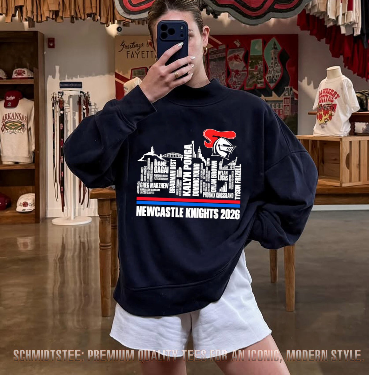 Newcastle Knights 2026 players name skyline shirt