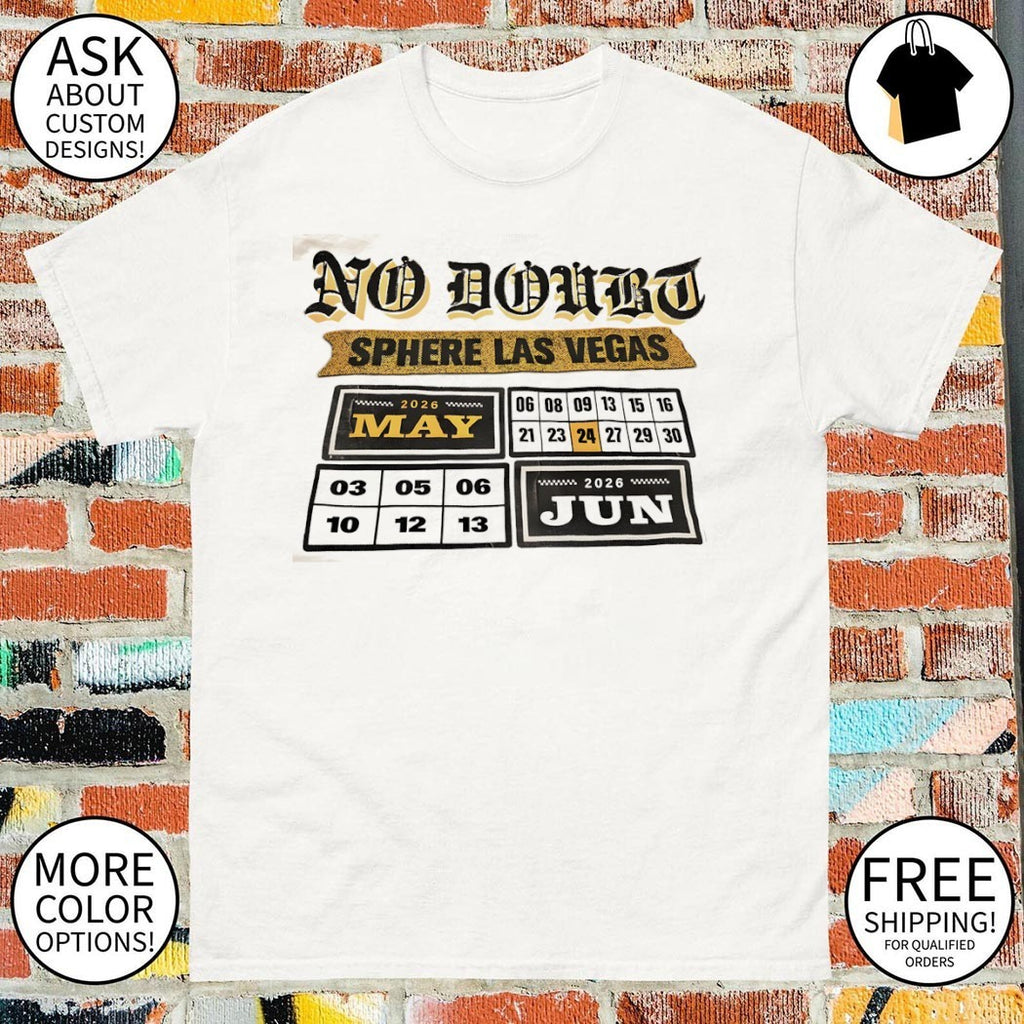 No Doubt band concert merchandise Sphere Las Vegas 2026 May Jun tour date shirt