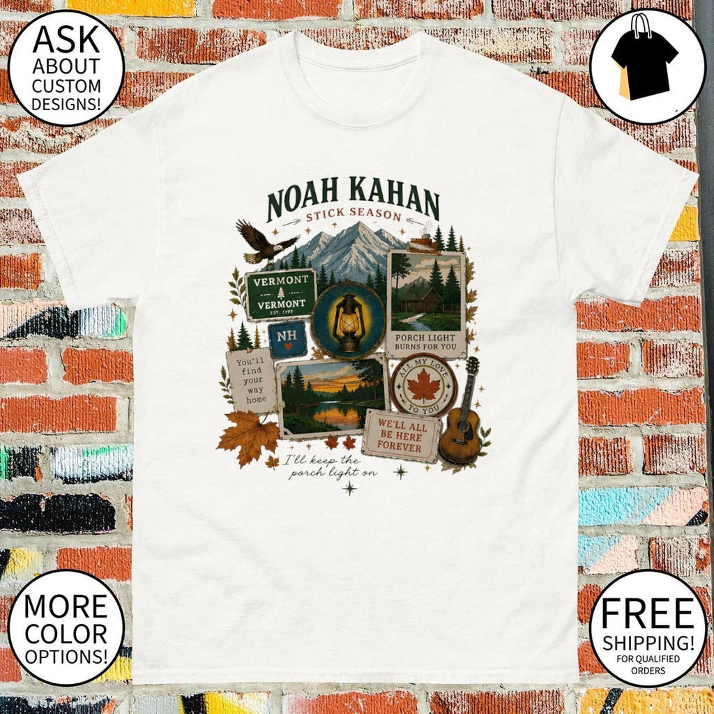 Noah Kahan Stick Season Vermont Porch Light Burns for You All My Love vintage shirt