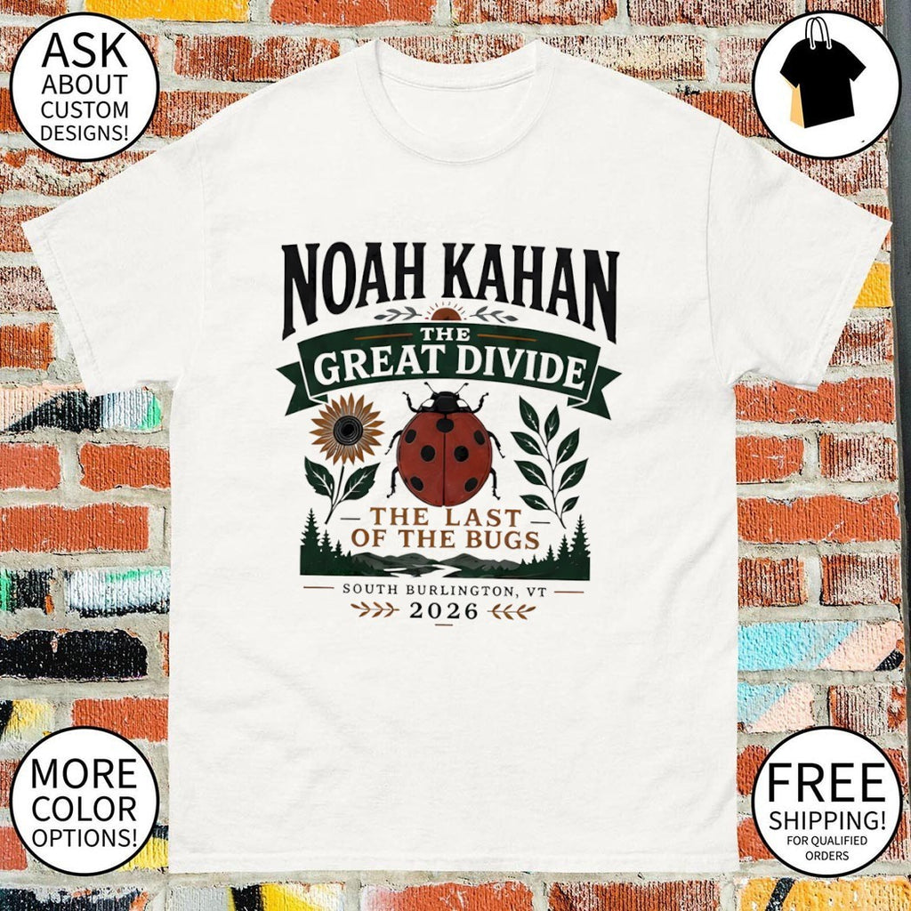Noah Kahan the Great Divide the last of the bugs South Burlington 2026 shirt