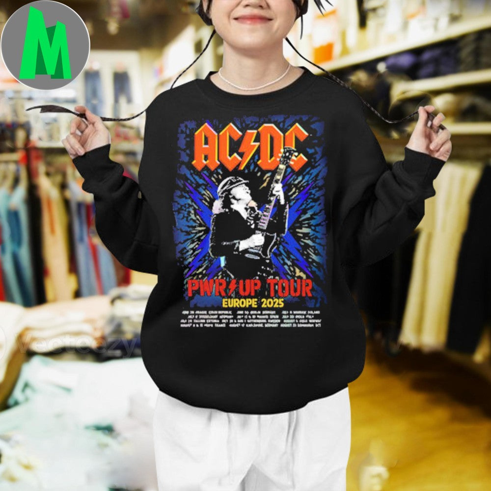 ACDC Pwr Up Tour Europe 2025 Poster Schedule Tour Shirt