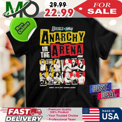 AEW Double or Nothing 2025 Anarchy in the Arena Official Comfort Colors Heavyweight Matchup Shirt