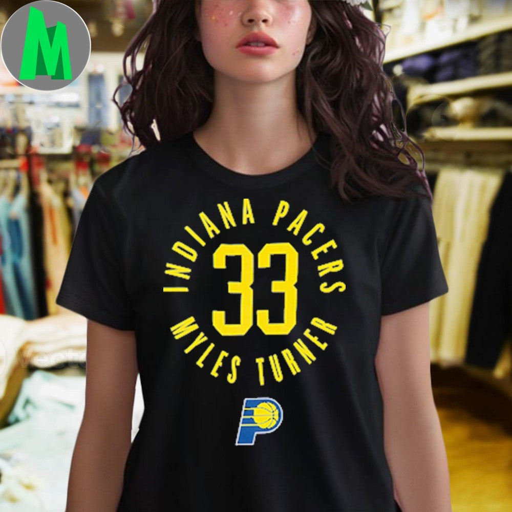 Adult Indiana Pacers #33 Myles Turner Alternate Icon Name and Number Shirt