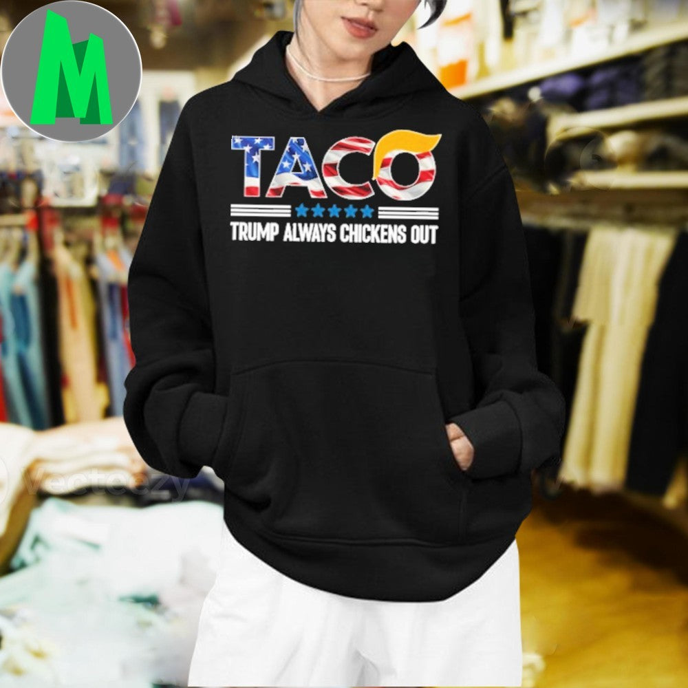 Anti-Trump Political T.A.C.O. USA Flag Graphic T-Shirt Humorous Satire Apparel Black