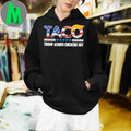 Anti-Trump Political T.A.C.O. USA Flag Graphic T-Shirt Humorous Satire Apparel Black