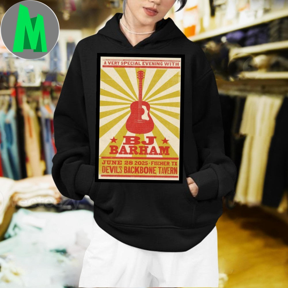 BJ Barham June 28, 2025 Devil’s Backbone Tavern, Fischer, TX Poster Shirt