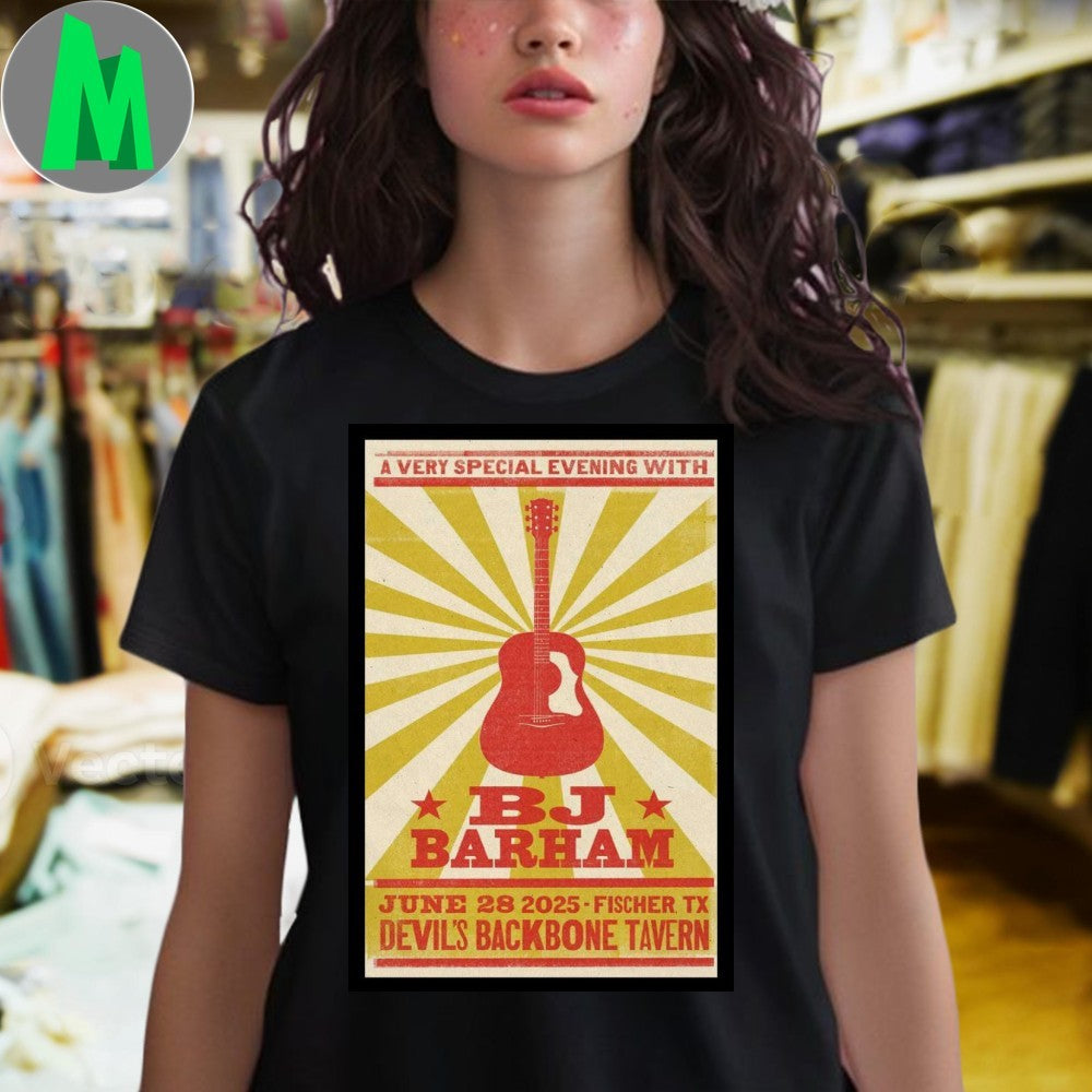 BJ Barham June 28, 2025 Devil’s Backbone Tavern, Fischer, TX Poster Shirt