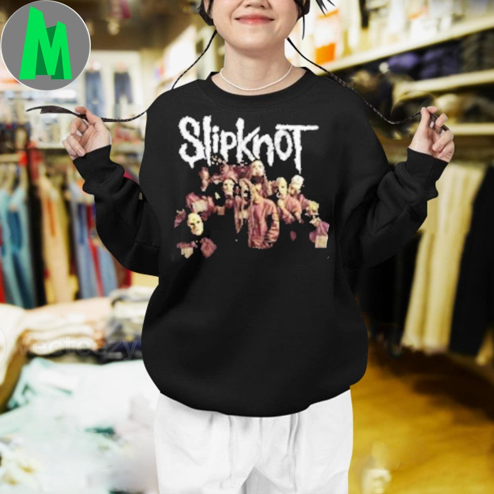 Black Slipknot Europe Tour 2025 Band Graphic T-Shirt