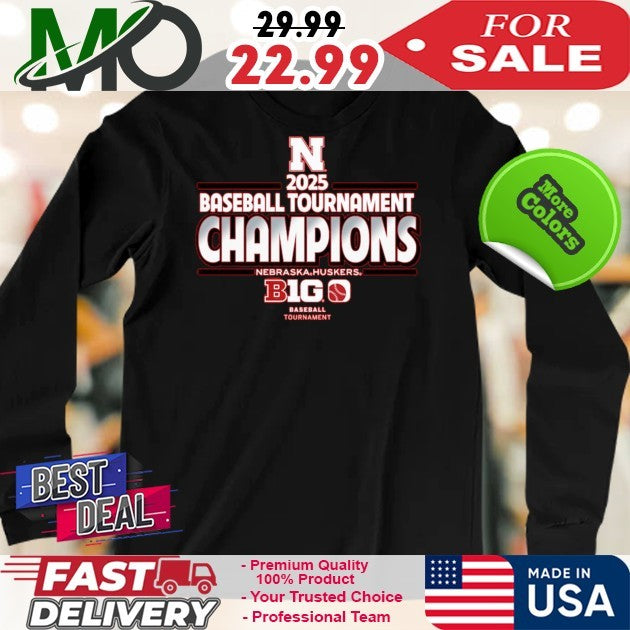 Blue 84 Scarlet Nebraska Huskers 2025 Big Ten Baseball Conference Tournament Champions Fan Shirt