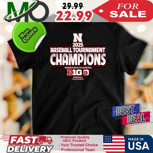 Blue 84 Scarlet Nebraska Huskers 2025 Big Ten Baseball Conference Tournament Champions Fan Shirt