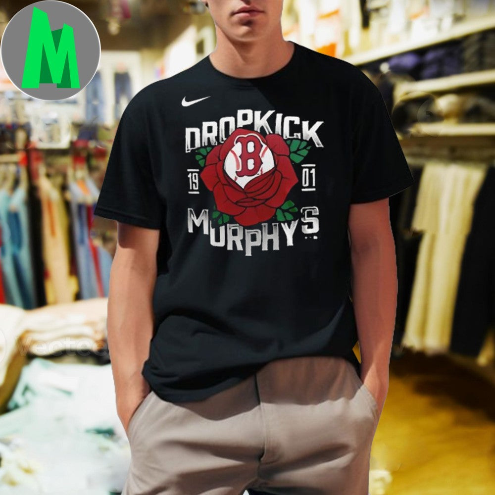 Boston Red Sox x Dropkick Murphys Night 2025 Collaboration T-Shirt Baseball Team Band Merch