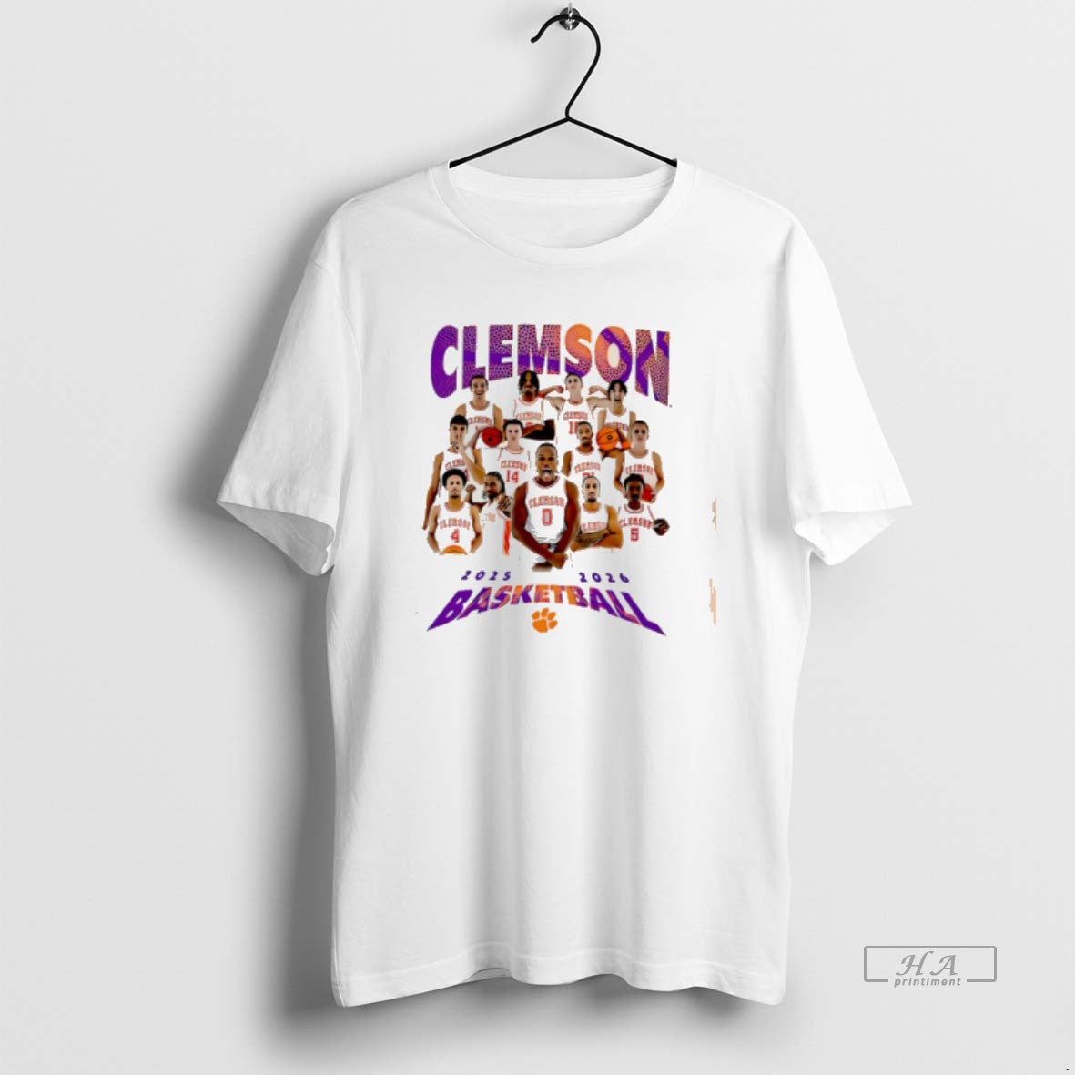Official Clemson Tigers Mens Basketball 2025 2026 Team Collage Tee