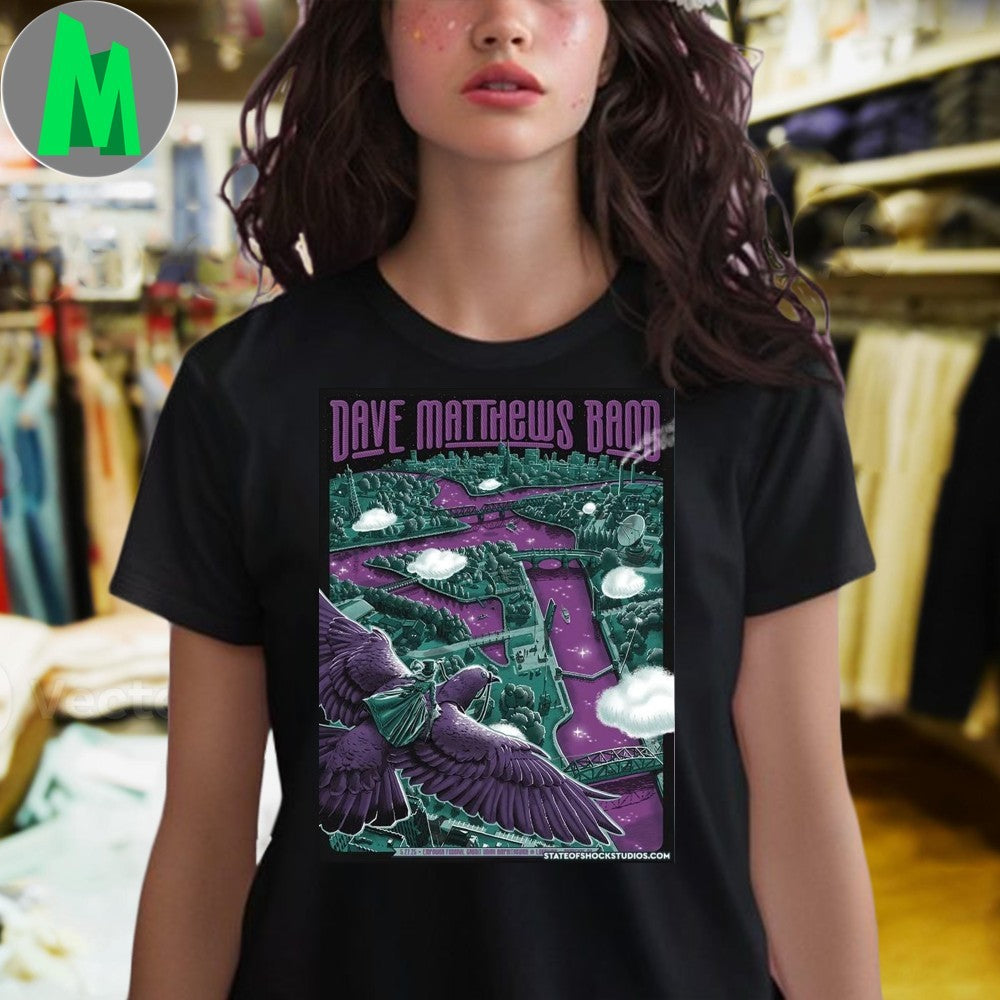 Dave Matthews Band Empower FCU Amphitheater 2025 Concert T-Shirt Jam Band Fan Tee Music Merch