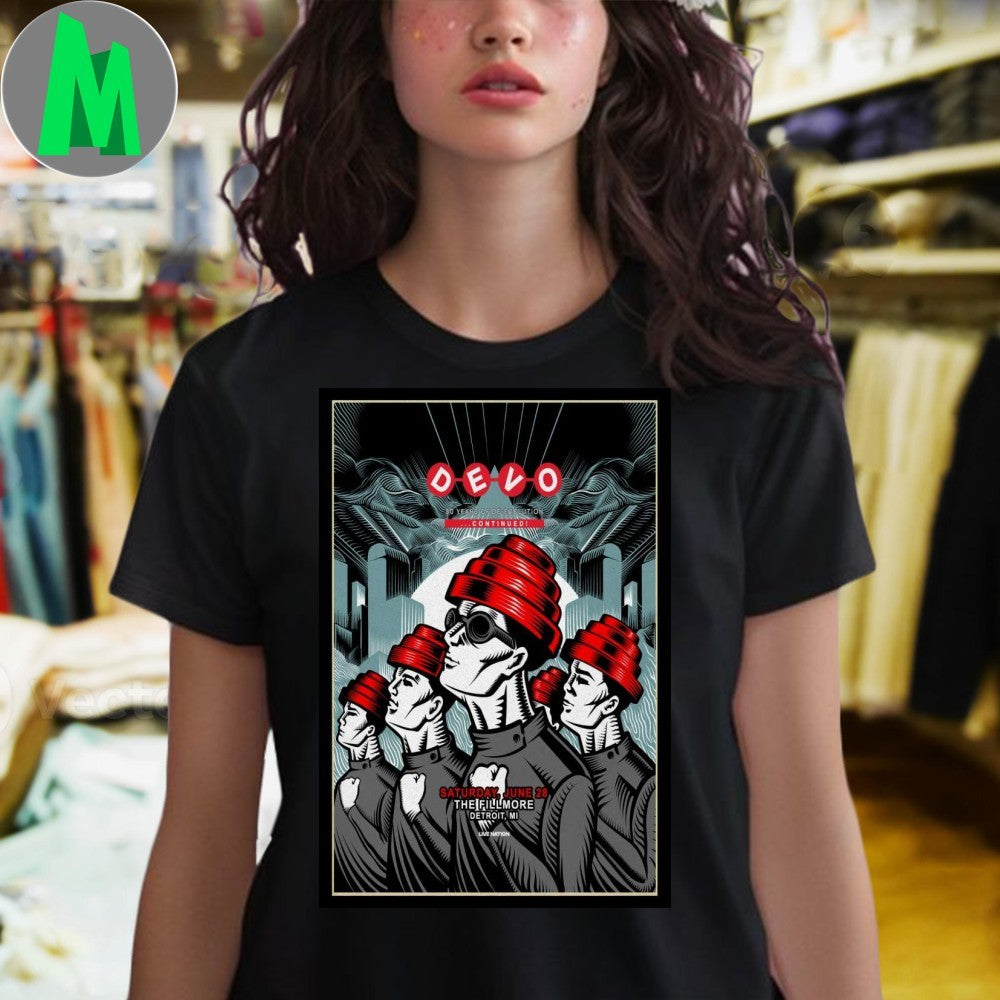 Devo Detroit, Michigan 2025 Tour Poster Shirt