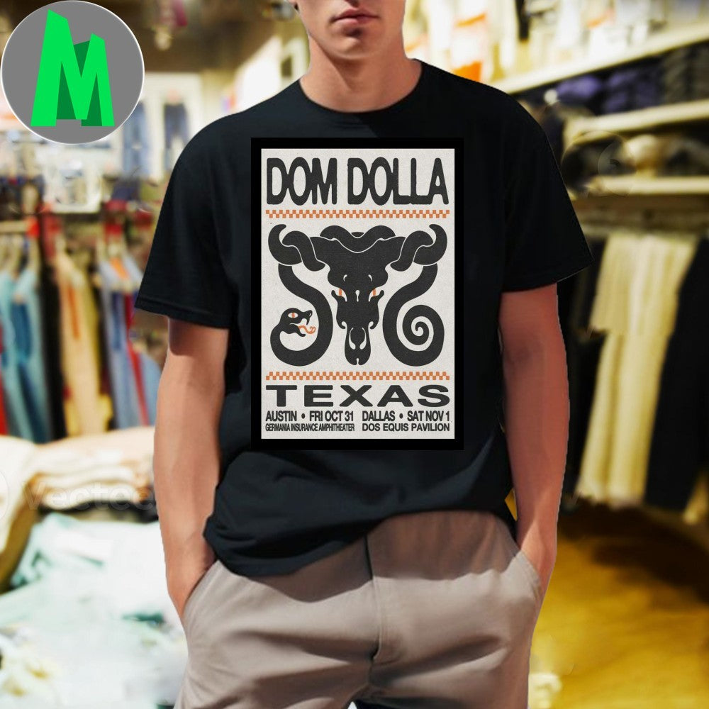 Dom Dolla Texas Austin Dallas October 31 November 1 Concert Poster T-Shirt