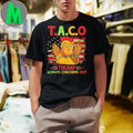 Donald Trump Chicken Taco USA Flag Political Satire T-Shirt Humorous Anti-Trump Graphic Tee