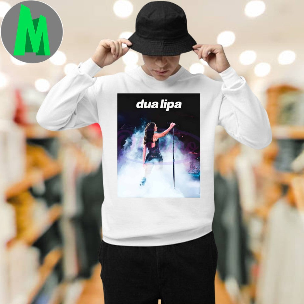 Dua Lipa Live Performance Retro Fog Stage Poster Shirt