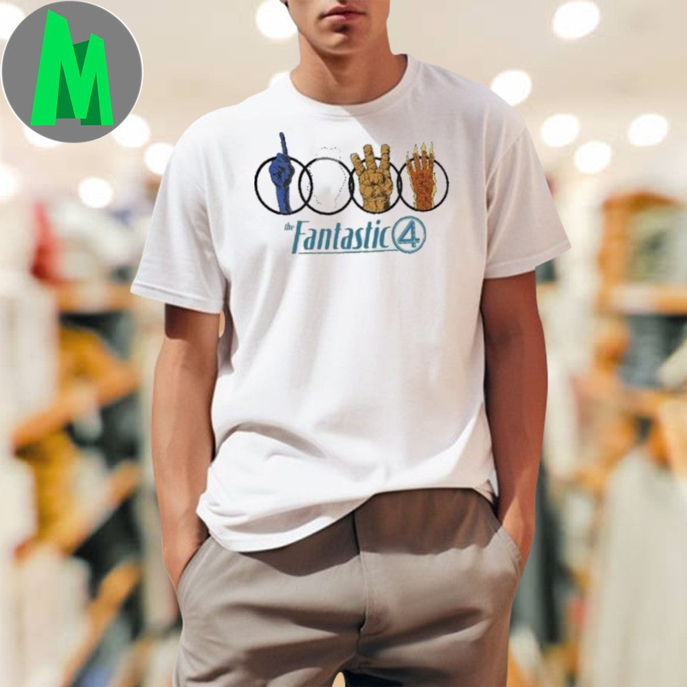 Fantastic Four Handprint Icons Graphic T-Shirt