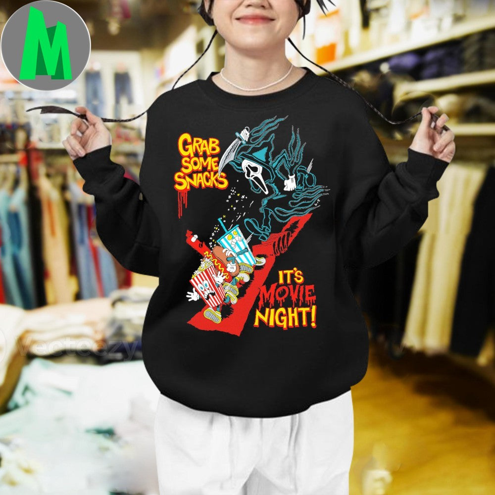 Ghostface It’s Movie Night Popcorn & Soda Horror T-Shirt